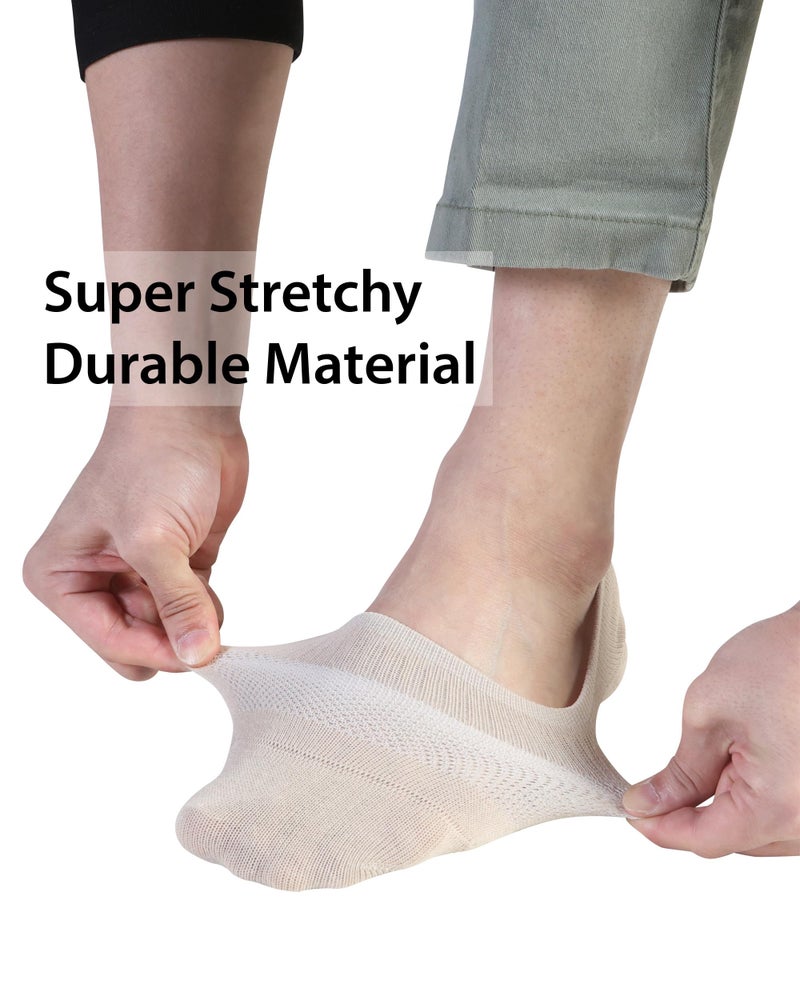 Pro Mountain Thin No Show Socks Women Seamless Wide Toe Box For Health Size S Beige 6 Pack Liner Thin Footies Casual Sneakers Loafer Flats US Shoe 6-8 - Image 3